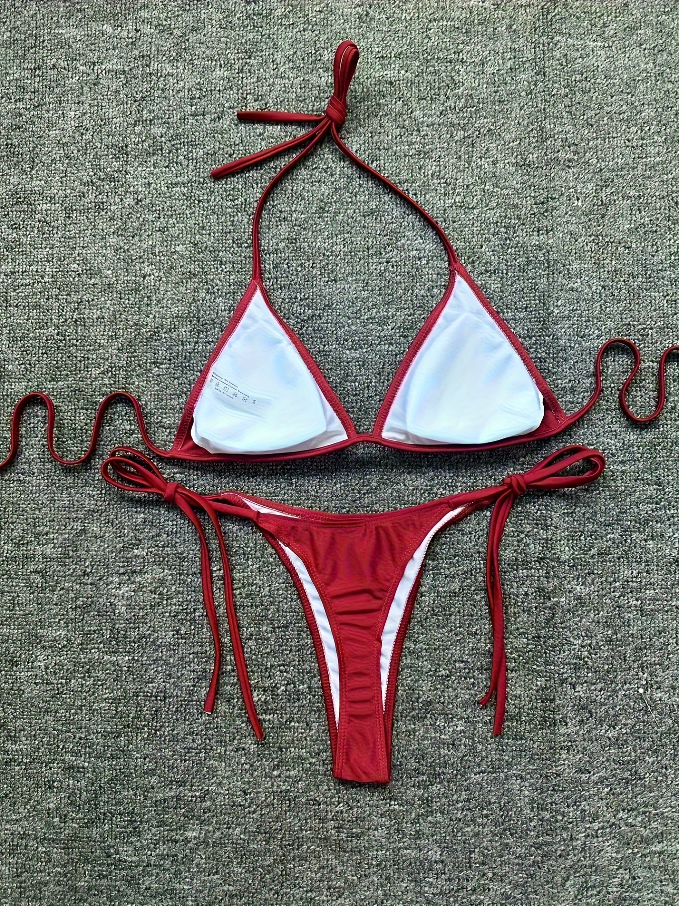 Bikini Leopard Print 2 Piece Swimsuit for Women – High Cut Lace-Up Backless Flattering Bikini Set with Halter Spaghetti Strap – Stretchy Sexy and Stylish Swimwear for Pool Beach and Summer Vacation