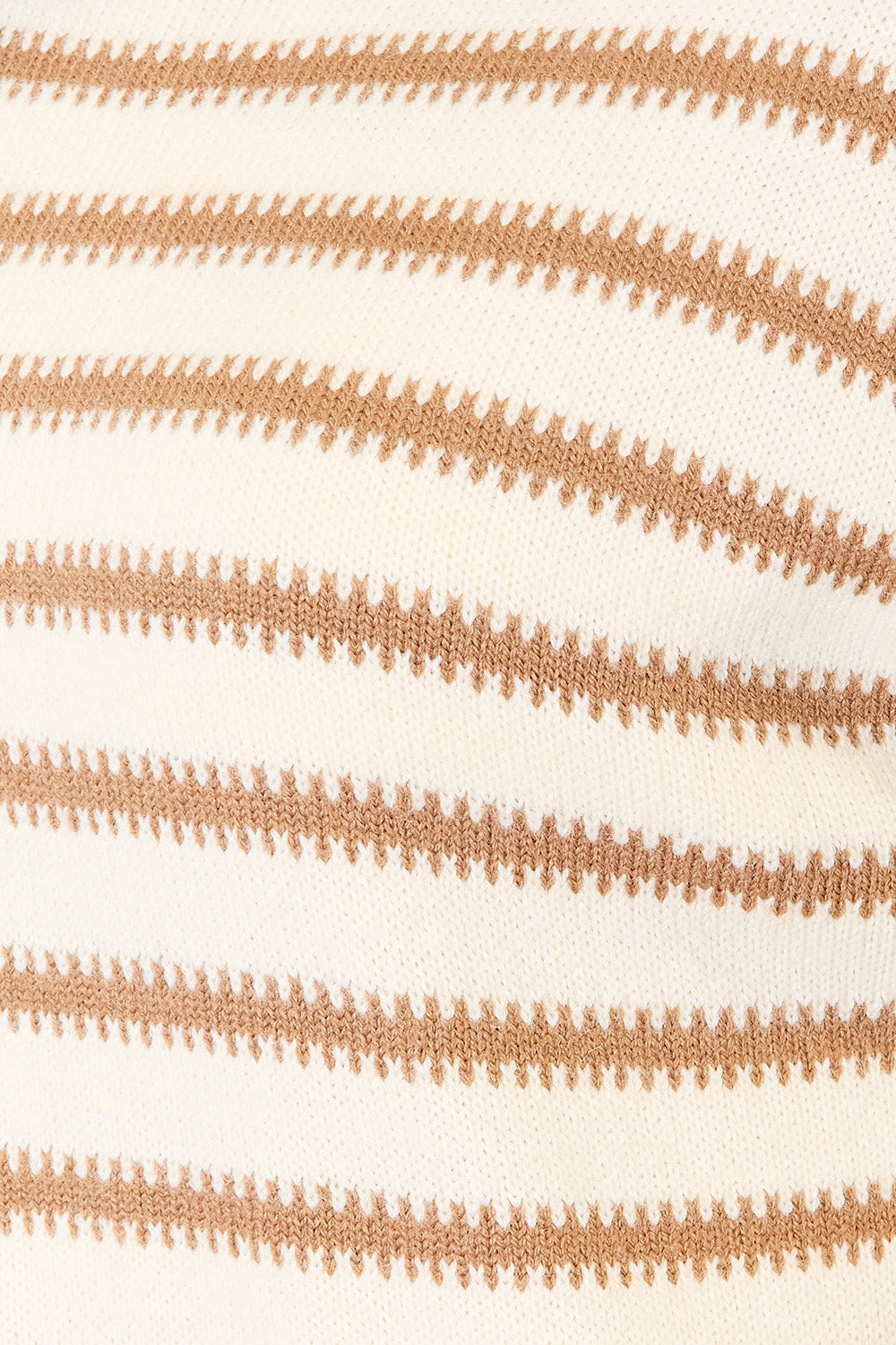 Modern Orange Brown Women and Girl Double Take Striped Boat Neck Sweater For Any Occasion Winter and Autmn Trend Style