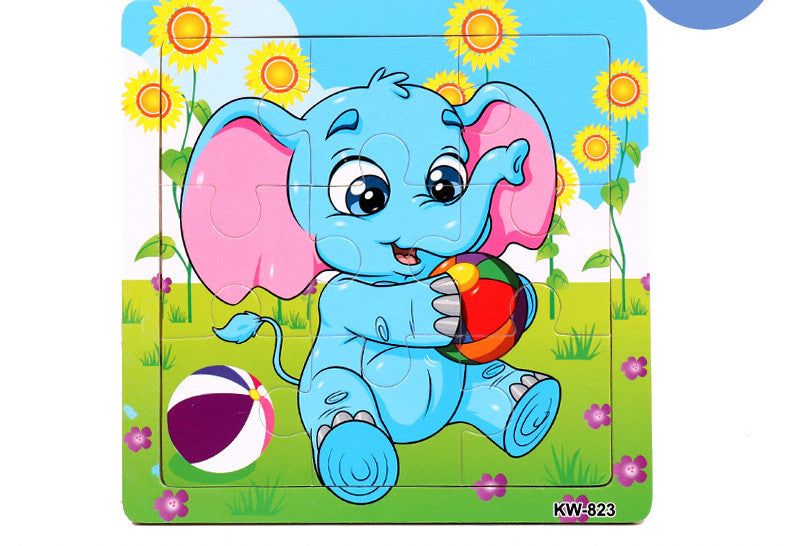 Wooden Puzzle Animals Jigsaw Puzzle Early Childhood Parent-child Toys Animal Wooden Puzzles For Children In Wooden 3D Mosaic Puzzles Kids Educational Toys Design  For Baby Birthday Gifts