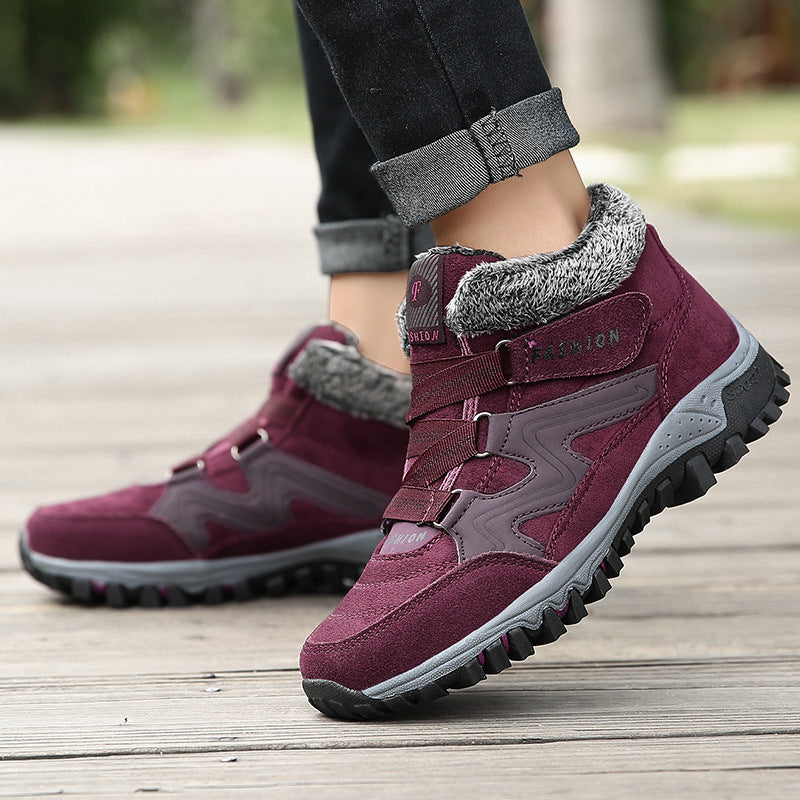 Winter Outdoor Casual Shoes Non-slip Warm Soft Cotton Shoes Mens Comfortable Snow Shoes Lightweight Low-Top Sneakers Non-Slip Wear-Resistant For Outdoor Walking Camping