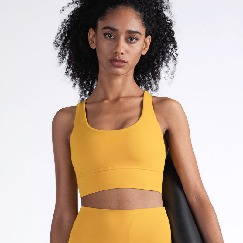 New High Quality Fabric Nylon Breathable Women Yoga Tops Bra Solid Color And Sports Wear Outdoor Exercise Clothes For Ladies