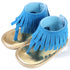 Baby Summer Newborn 0-18M Infant Baby Girls Children's Sandals Summer New Retro Tassel Flannel Baby  Shoes Solid Non-slip