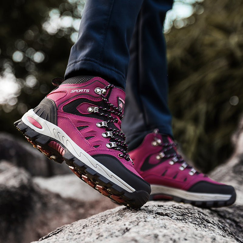 Fashion Outdoor Men's Sports Hiking Boots Wear-Resistant Hiking Men's Fashion Non-slip Waterproof Walking Boots Lightweight Comfortable Sport Ankle Shoes Outdoor Winter Mens Shoes