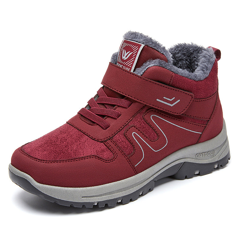 Mens Boots Winter Plush Warm Snow Boots Unisex Mens Womens Winter Work Casual Shoes High Top Rubber Ankle Boots Warm Snow Boot Winter Hiking Boots Lining Outdoor Anti Slip Snow Shoes