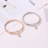 Rose Gold Stainless Steel Bracelets & Bangles Female Heart Forever Love Charm Bracelet For Women