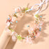 New High Quality Spring Pearl Crowns Beach Hawaii Floral Garland Romantic Faux Rose Wedding Wreaths Flower Headband Girl Bride Rose Flower Crown Wedding Festival Headband