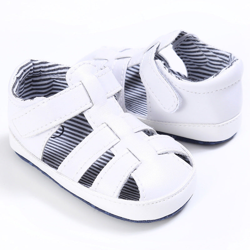Baby Solid Color Soft-soled Hollow Toddler Sandals Summer Newborn 0-18M Infant Baby Girls Boys Shoes Solid Non-slip Shoes