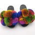 New SeasonSummer Women Slippers Faux Fur Slides For Women Fluffy Slippers House Shoes Woman Slippers Open Toe Fuzzy Fur Slippers Girls Fluffy House Slides Outdoor Indoor Slippers