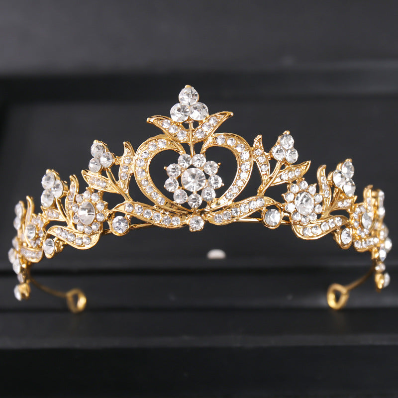 Simulated Pearls Crystal Wedding Tiaras And Crowns For Queen Princess Gold Silver Color Women Hair Jewelry Luxury Crystal Bridal Crown Tiaras Fashion Hair Jewelry Diadem Tiara For Women Bride Wedding Hair Accessories