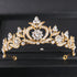 Simulated Pearls Crystal Wedding Tiaras And Crowns For Queen Princess Gold Silver Color Women Hair Jewelry Luxury Crystal Bridal Crown Tiaras Fashion Hair Jewelry Diadem Tiara For Women Bride Wedding Hair Accessories