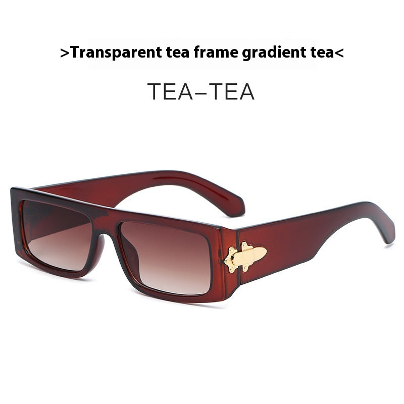 Rectangle Sunglasses for Women Retro Driving Glasses 90’s Vintage Fashion Narrow Square Frame n For Travel Rectangle Flat Top Frame  Small Frame Sun Glasses For Women Men
