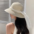 Modern Summer Sun Hat Charming White Bow Design Hat Sun Visor Women's Sun Hat Beach Hat Straw Sun Hat UV Protect Hats For Beach Women's Summer Outdoor Lightweight Hats Vintage Summer Hat