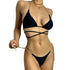 Luxury Black Bikini Set Chain Swimsuit Female Black Swimwear Women Summer Bathing Suit Women V-Wired Underwire Push Up High Cut Bikini Set Two Pieces Bathing Suit