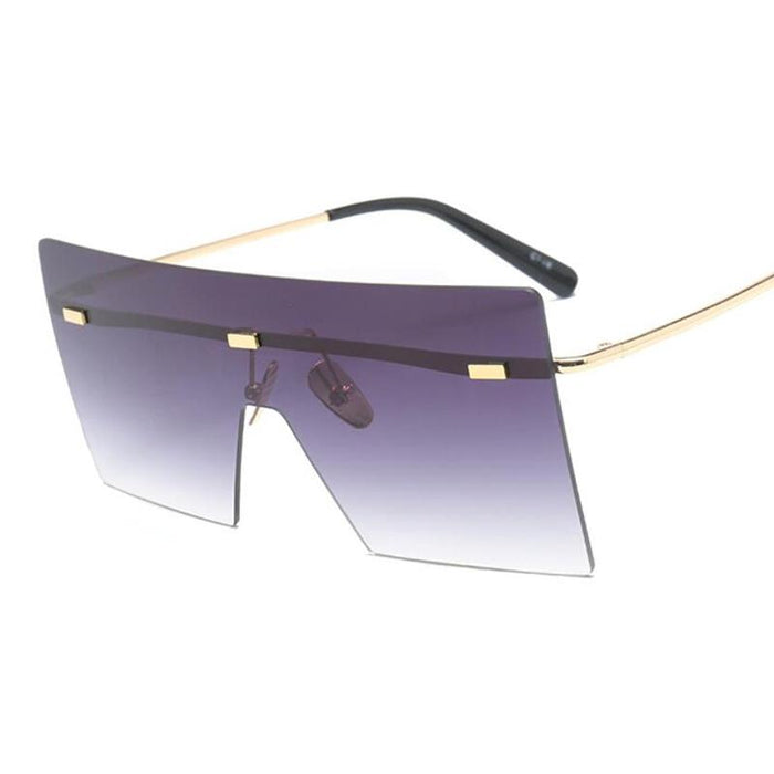 Oversized Luxury Graduent Elegnat Woman and Lady Sunglasses In Retro Vintage Modern Style Sunglasses  Rimless Eyewear oculos de sol SUnglasses With UV400Protection