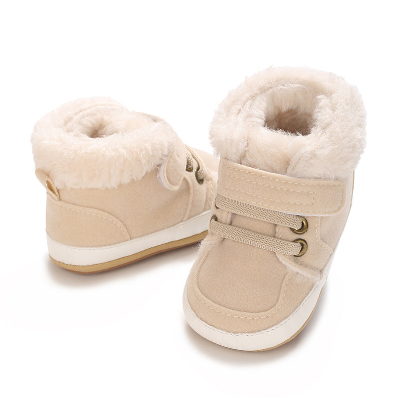 Infant Newborn Baby Boy Winter Warm Lace Up Design Boots Kids Baby Boy Booties Stylish Autumn Shoes