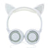 Luxury New Popular Esonstyle Kids Headphones Over Ear with LED Glowing Cat Ears,Safe Wired Kids Headsets 85dB Volume Limited, Food Grade Silicone, 3.5mm Aux Jack, Cat-Inspired Purple Headphones for Girls and Kids