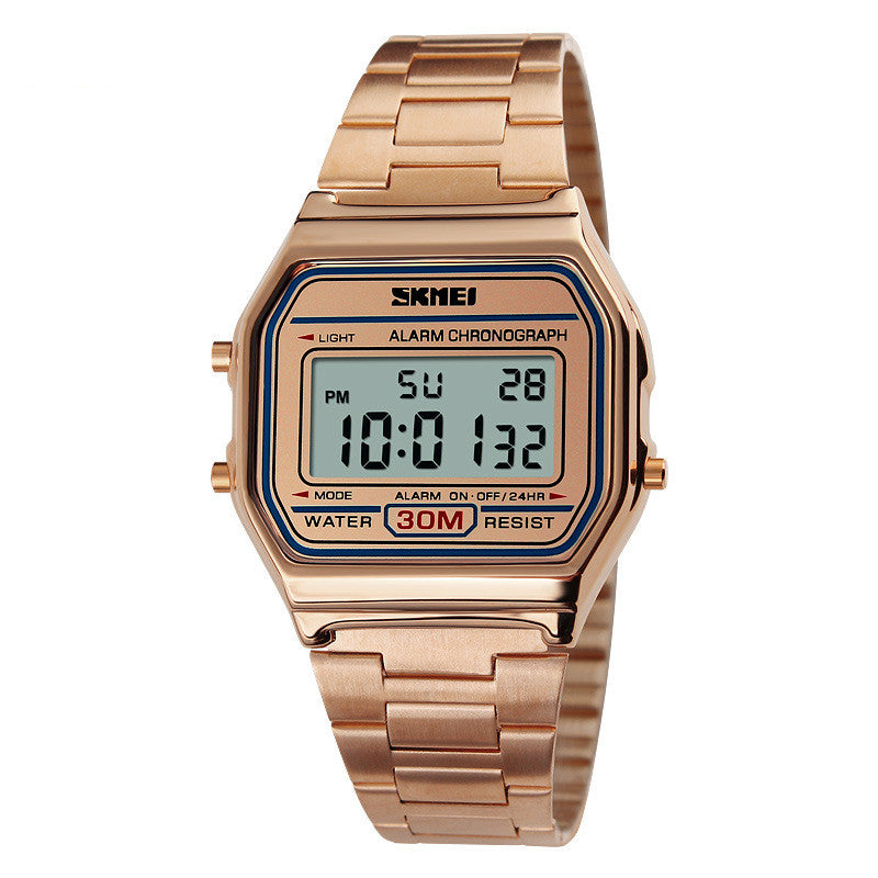 New Digital Men Luxury Retro Men's Sport Wristwatch Fashion Stopwatch Electronic Watches For Mens With  Alarm Clock