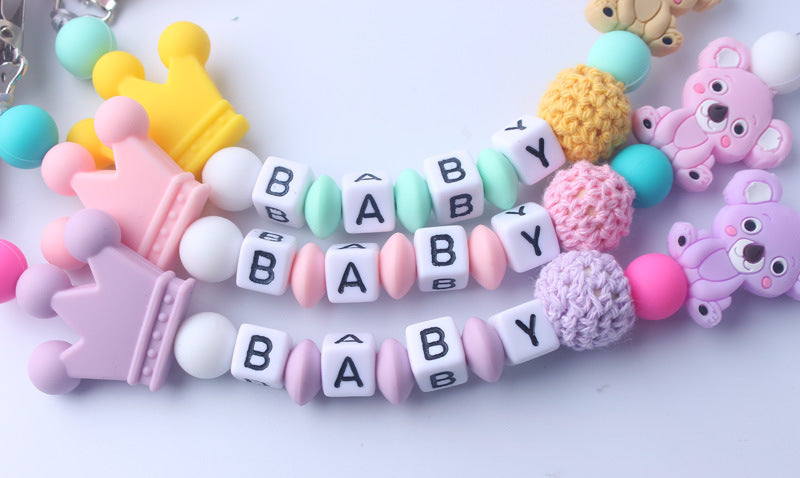Modern Handmade Pacifier Personalize Silicone Beads Binky Clip Pacifier Chain Chew Baby Teether Toys For Baby