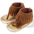 Baby Summer Newborn 0-18M Infant Baby Girls Children's Sandals Summer New Retro Tassel Flannel Baby  Shoes Solid Non-slip