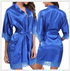 Fashion Short Women Sleepwear Unique Design White Lightweight Bathrobes For Women Luxury Summer Silk Bathrobes With Belt