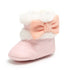 Newborn Autumn And Winter Bowknot Snow Boots Baby Shoes Baby Boots Cotton Boots Baby's Shoes Toddler Shoes Infant Baby Girls Winter Warm Crown Fur Mid-Calf Length Slip-On Furry Boots 0-18M