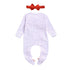 Newborn Girl Boy Autumn Santa Claus Long Sleeve Dot Bandage  Romper Jumpsuit Hat For Christmas Made For Girls