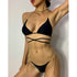 Luxury Black Bikini Set Chain Swimsuit Female Black Swimwear Women Summer Bathing Suit Women V-Wired Underwire Push Up High Cut Bikini Set Two Pieces Bathing Suit
