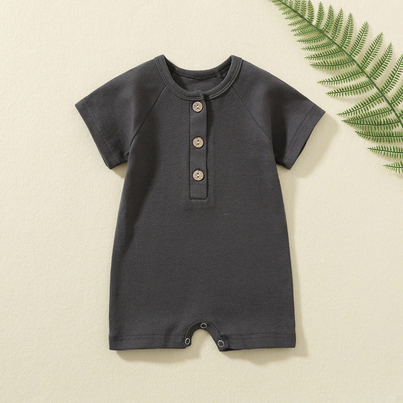 Summer Newborn Baby Boys Girls Short Sleeve Romper Solid Jumpsuit For Girls In elegant Colors