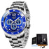 Multifunctional Mens Business Watch Luxury Military Quartz Stainless Steel Round Analog Wrist Watch For Men