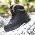 Mens Ankle Snow Boots Winter Fur Warm Leather Outdoor Walking Mountain Climbing Waterproof Snow Boots Outdoor Warm Non Slip Fur Lined Ankle Boots Leather Winter Shoes