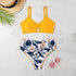 Push Up Floral Bikini Sets Women Two Pieces Swimsuits Women's Bathing Suits Push Up Halter Bandage Bikini Floral Printing Swim Bottoms Two Piece Swimsuits New Girl Beach Bathing Suits Swimwear