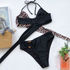 Fashion Bikini Set One Shoulder Women's Swimsuits High Waist Bright Color Swimwear Women Rings Ribbed Bikinis Women's Ribbed O-Ring String Bikini Swimsuit Comfortable Swimwear Two Pieces Bathing Suit
