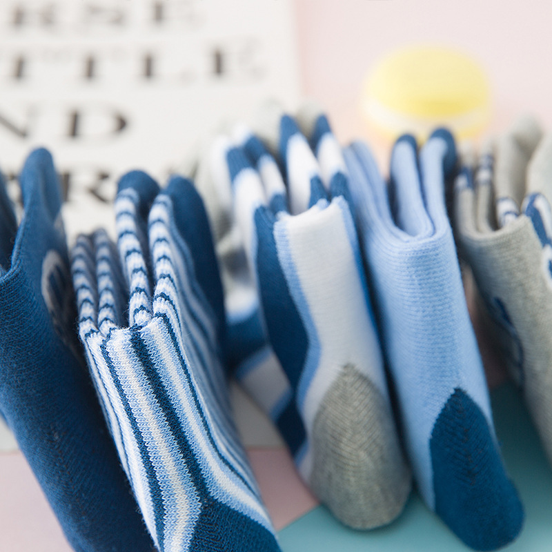 6 Pairs Cotton Children's Anti-slip Low Cut Floor Socks With Rubber Grips For Boys And Girls