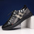 Black Mens Fashion Sneakers Breathable Skateboard Shoes High Quality Trainers Shoes Casual Genuine Leather Casual Shoes Fashion Comfortable Walking Shoes