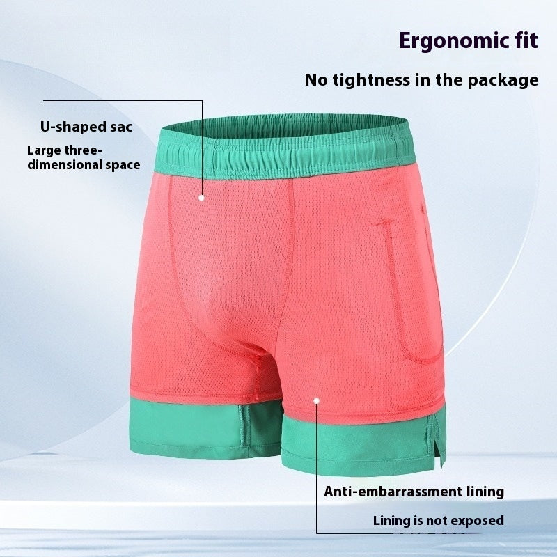 Men's Swimming Trunks with Compression Liner 2 in 1 Quick-Dry Gym Sports Shorts Swim Shorts with Pockets  Beach Swimming Trunks Quick Dry Swim Shorts with Pockets