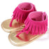 Baby Summer Newborn 0-18M Infant Baby Girls Children's Sandals Summer New Retro Tassel Flannel Baby  Shoes Solid Non-slip