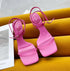 Colorful Women Sandals Slides Slippers Square Open Toe Slip On Thin Mid Heels Pumps Casual Narrow Band Open Toe Sandals Flip Flops Slip On Fashion Dress Heels Back High Heel Slide Slipper