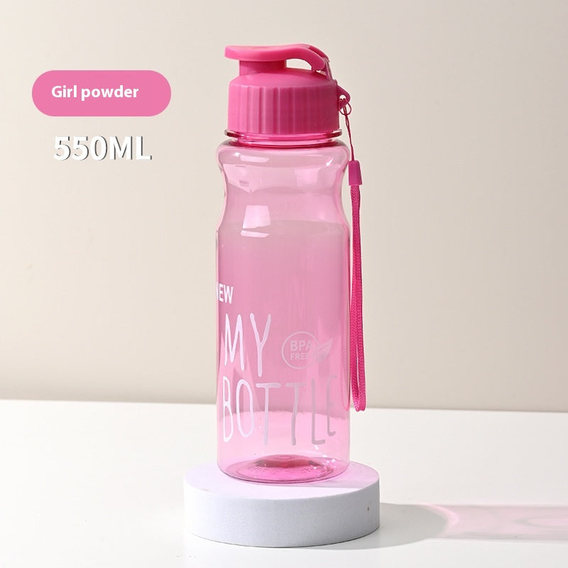550ML Girl  Water Bottle Large Capacity Straw Cup Motivational Sports Water Bottles Time Marker Leak-proof  Fitness Drinking Large Capacity Water Bottle with Straw Time Scale Reminder Leakproof Gradient Space Cup for Outdoor Sports Fitness For Sports