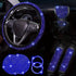 Diamond Set Leather Steering Wheel Cover Rhinestones Steering Wheel Cover With Crystal Breathable Anti-Slip Steering Wheel Protector Diamond Sparkling Car Steering Wheel Protector Vehicle Car Bling Steering Wheel Cover for Women Girls
