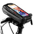Bicycle Touchscreen Front Frame Bag Phone Case With Double Zippers Cycling Bike Accessories Bike Bag Bike Phone Bag Bike Pouch Bicycle Front Frame Bag Waterproof Top Tube Handlebar Bag Bike Phone Mount Bag Cycling Storage Bag