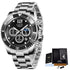Multifunctional Mens Business Watch Luxury Military Quartz Stainless Steel Round Analog Wrist Watch For Men