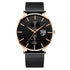 Black 3Bar Watch Men Women'S Watches Ladies Watch With Crystals  Fashion Stainless Steel Band Comfortable Wristwatch