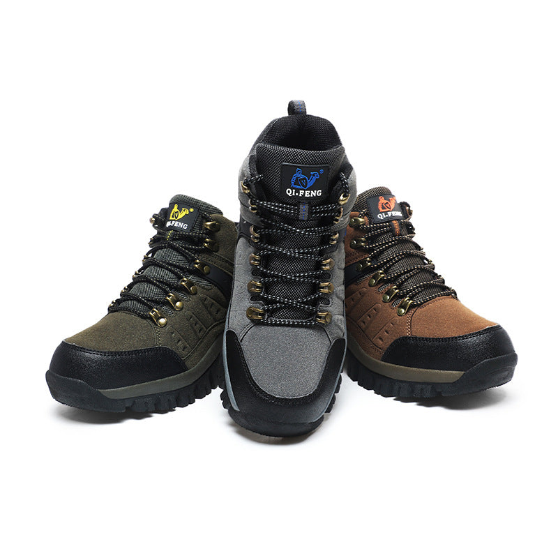 Unisex Hiking High Quality Mens Waterproof Boots Mountain Climbing Shoes Sports Rubber Sole Couple Olutdoor Warm Boots Ankle Hiking Boots Outdoor Lightweight Trails Shoes