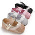 Newborn Infant Baby Girls Shoes Toddler Kids Princess Crown Glitter Design Shoes Soft Sole Anti-slip