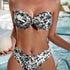 Bikini Sensual Bandeau Bow Tie 2 Piece Bikini Swimsuit for Women – Trendy High Stretch Printed Bikini Set with Flattering Bandeau Top and Classic Bottoms – Fashionable Swimwear for Poolside Lounging Beach Vacations and Summer Style Statements