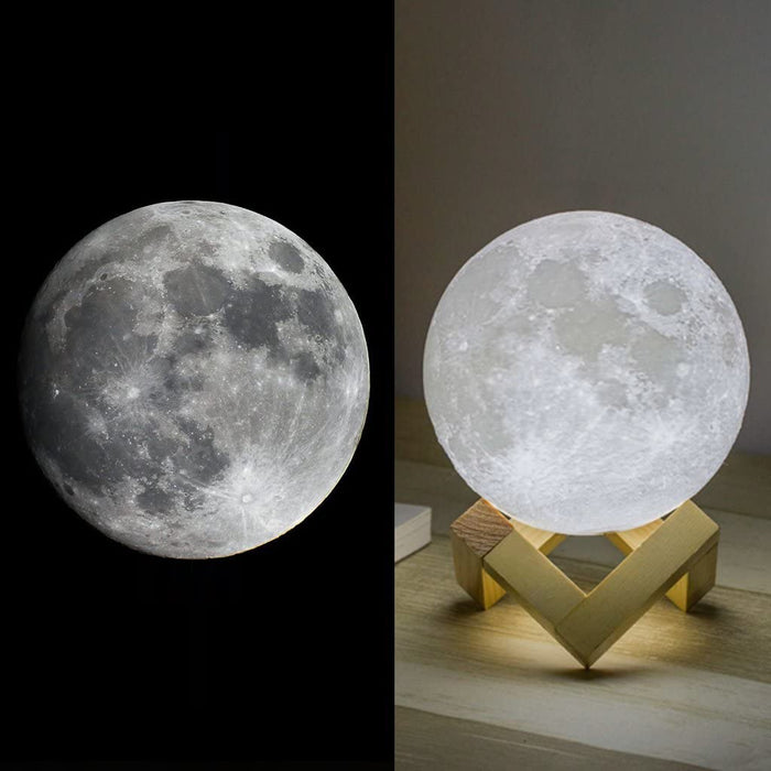 Moon Lamp Moon Light Night Light for Kids Gift for Women USB Charging and Touch Control Brightness 3D Printed Warm and Cool White Lunar Lamp