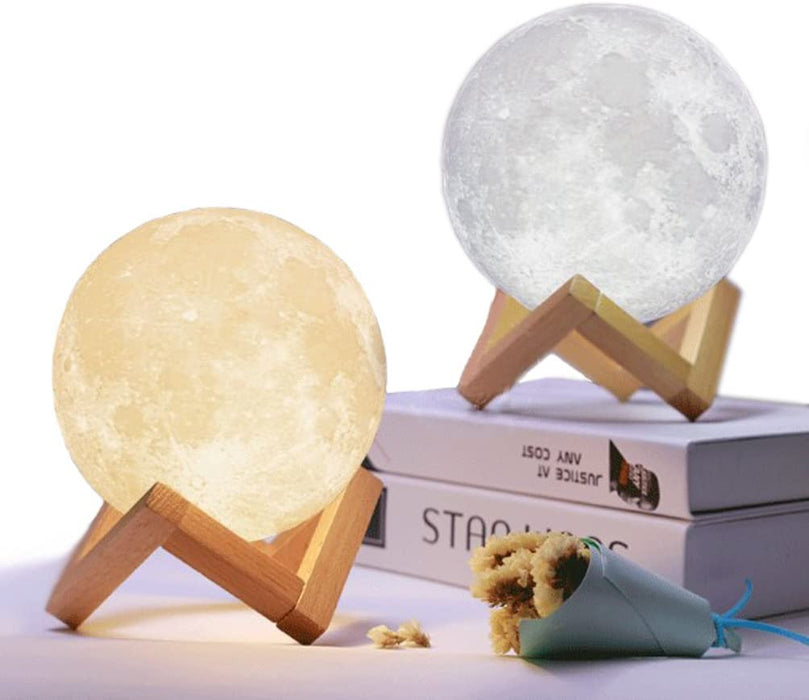 Moon Lamp Moon Light Night Light for Kids Gift for Women USB Charging and Touch Control Brightness 3D Printed Warm and Cool White Lunar Lamp
