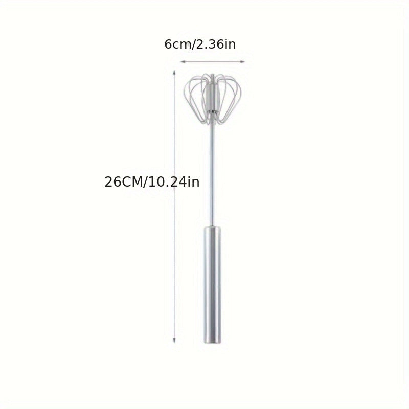 Unique Design Semi-automatic Egg Beater 304 Stainless Steel Egg Whisk Manual Hand Mixer Self Turning Egg Stirrer Kitchen Accessories Egg Tools
