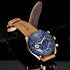 New Men Luxury Watches Leather Strap Waterproof Sport Quartz Chronograph Military Watch Men Clock