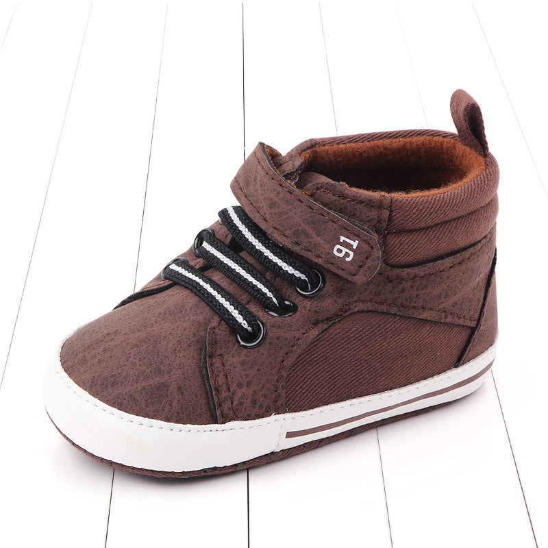 Newborn PU Leather Shoes Winter Fashion Baby Soft Sole Canvas Sneakers 0-12 Months Baby Boy And Girl